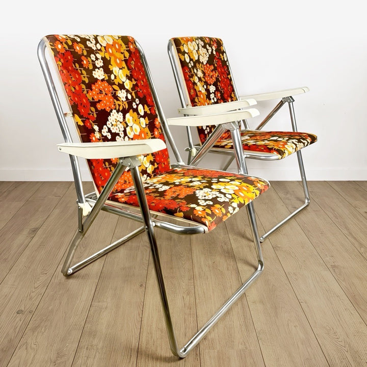 Paire de chaises pliantes Kettler années 70