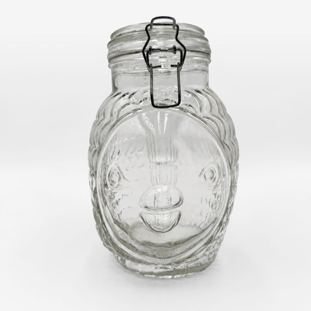 Bocal poisson en verre moulé années 80