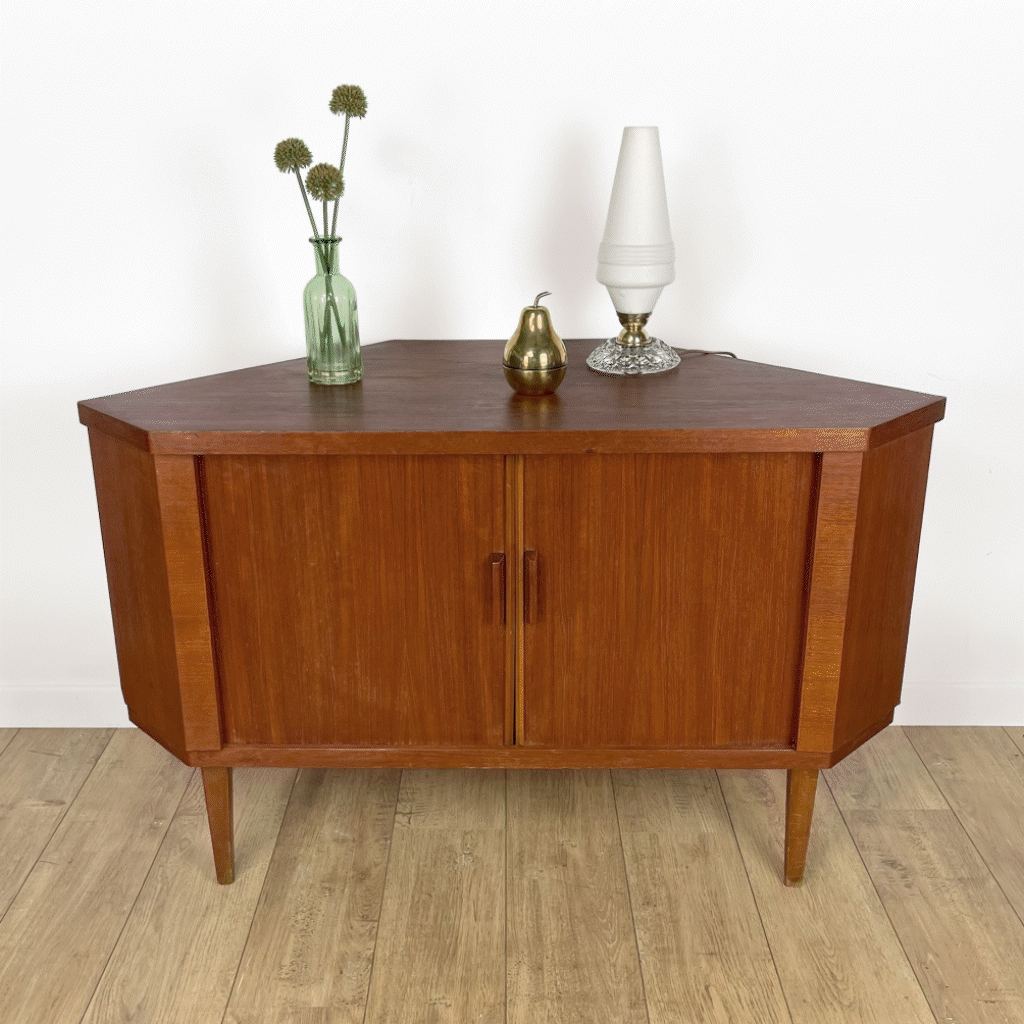 Bar d'angle scandinave pivotant années 50