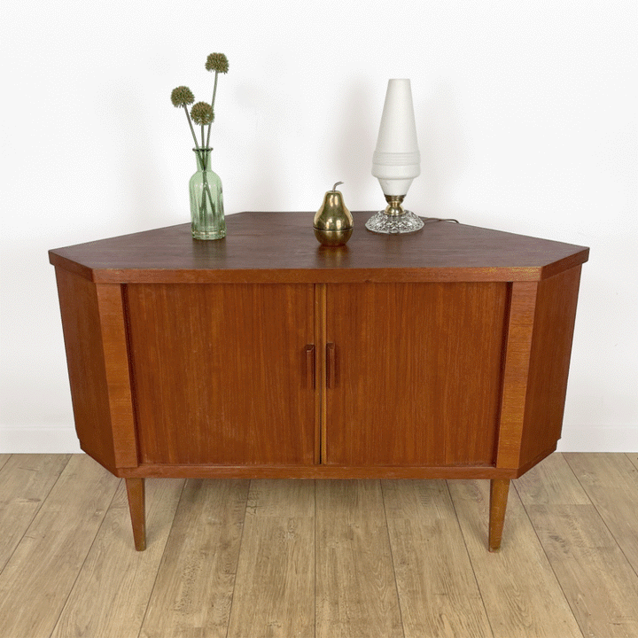Bar d'angle scandinave pivotant années 50