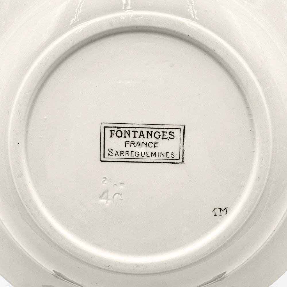 Assiettes creuses Terre de Fer Sarreguemines modèle Fontanges