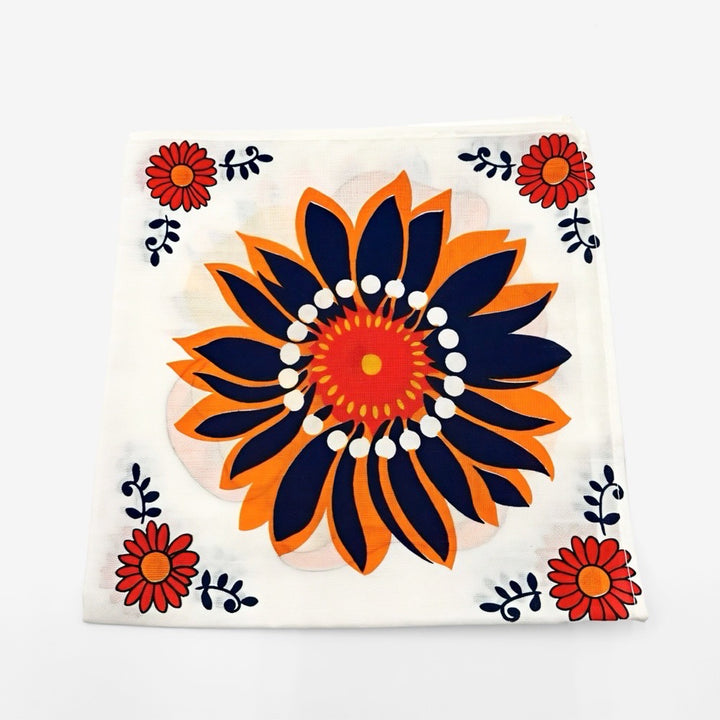 Serviettes de table flower power années 70