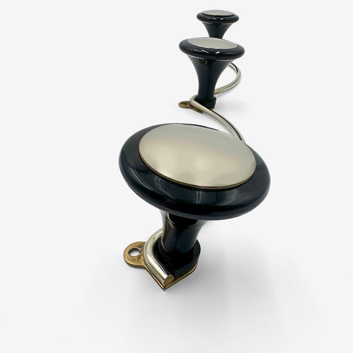 Patère moustache métal et Bakélite années 60