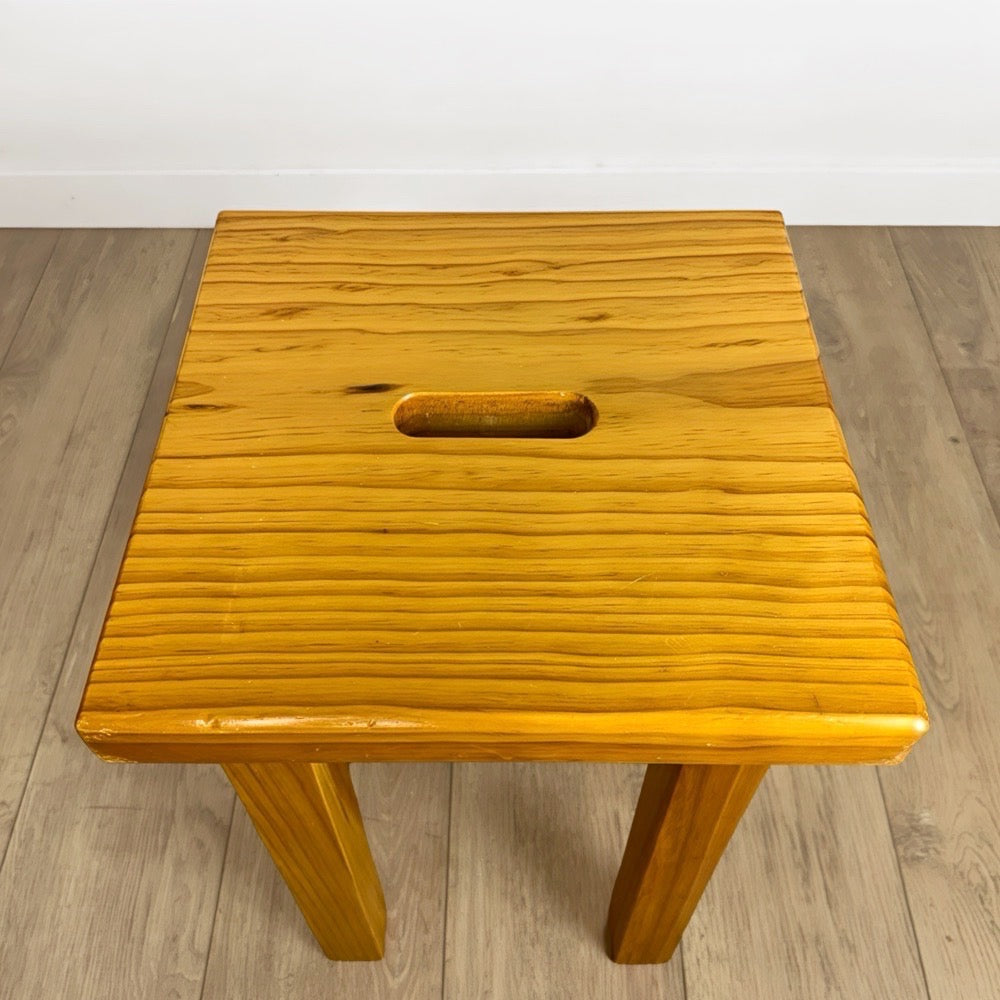 Tabouret en pin à fente années 80