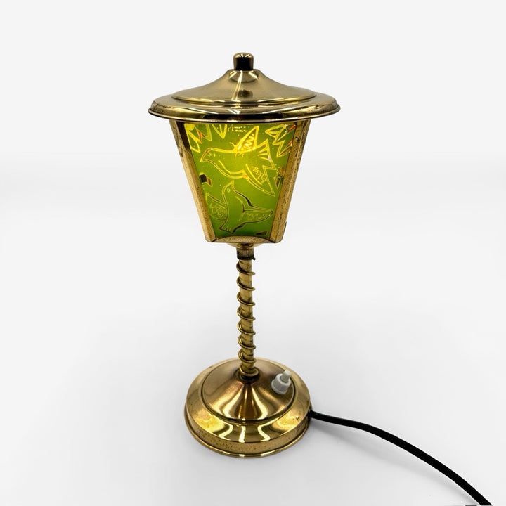 Veilleuse réverbère laiton et verre années 50