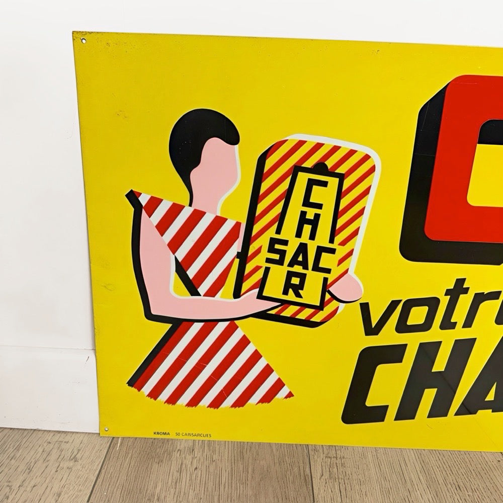 Tôle publicitaire sérigraphie Charbon Charsac Kroma 60'S