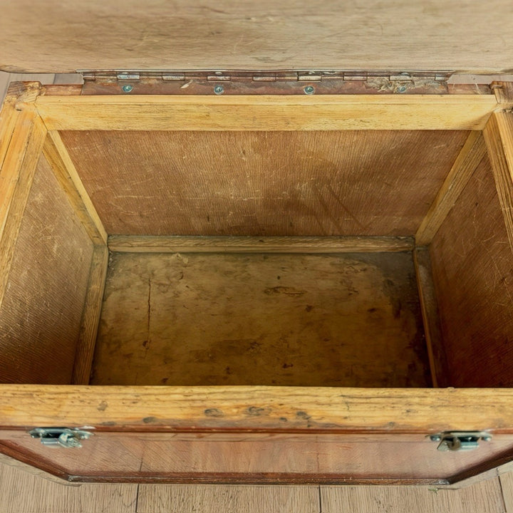 Ancien tabouret de pêcheur bois et cuir
