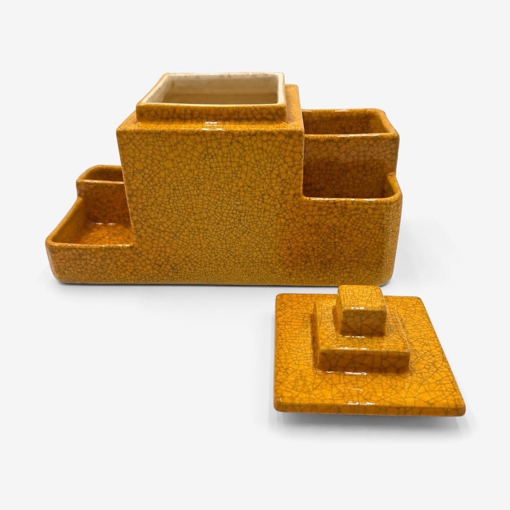 Ensemble de fumeur faïence Boch Belgique Art Déco 1930