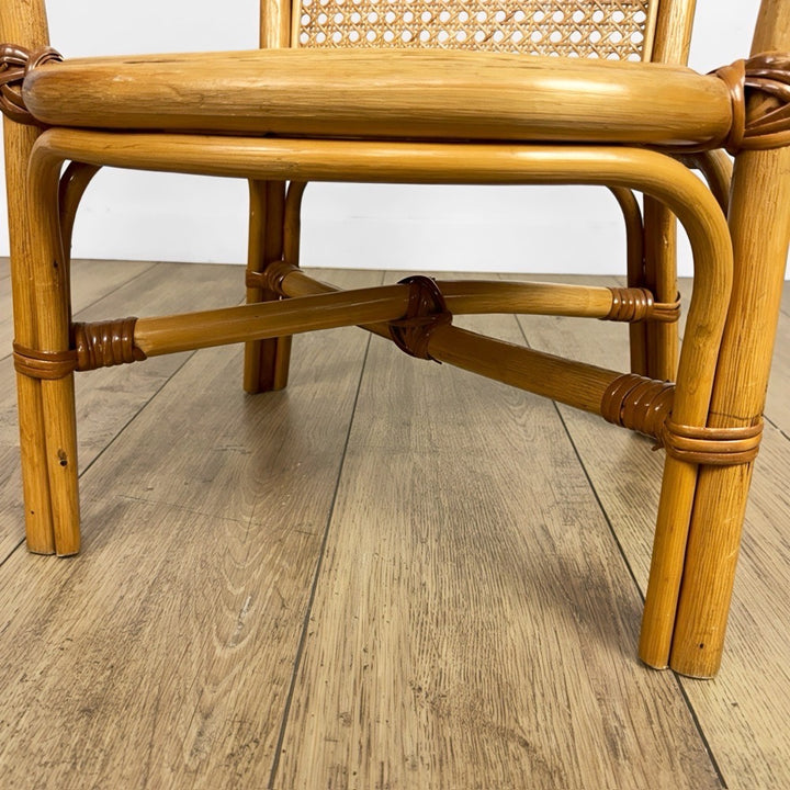 Fauteuil enfant rotin et cannage années 60