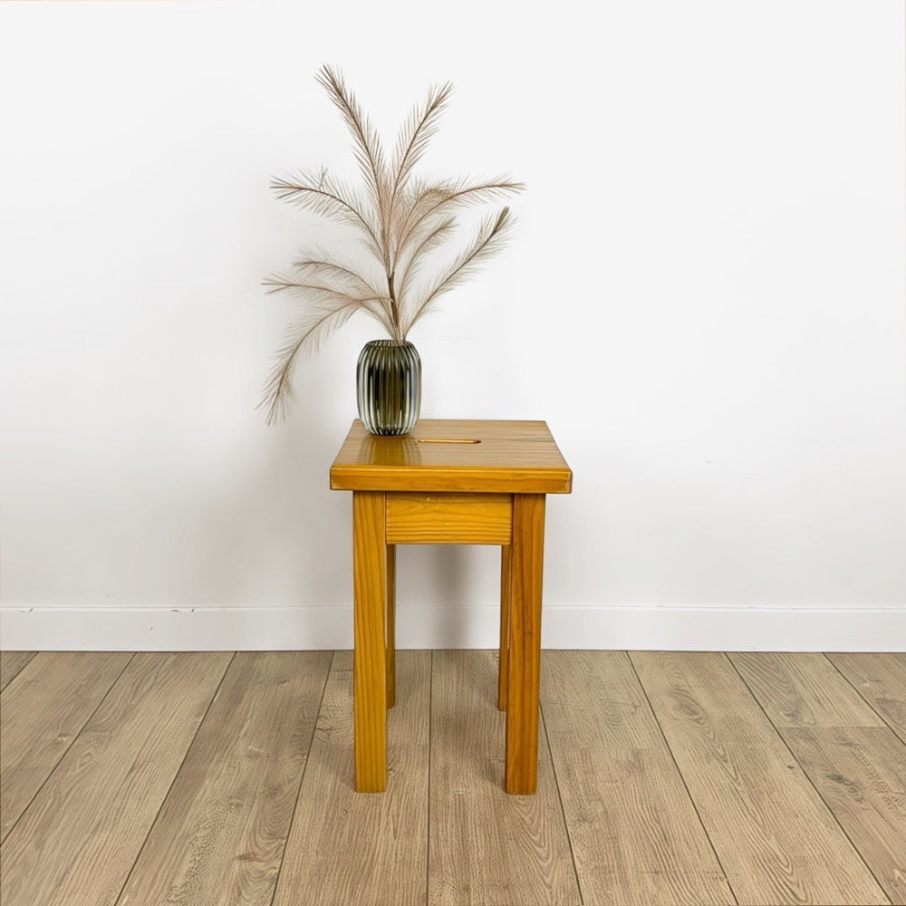 Tabouret en pin à fente années 80