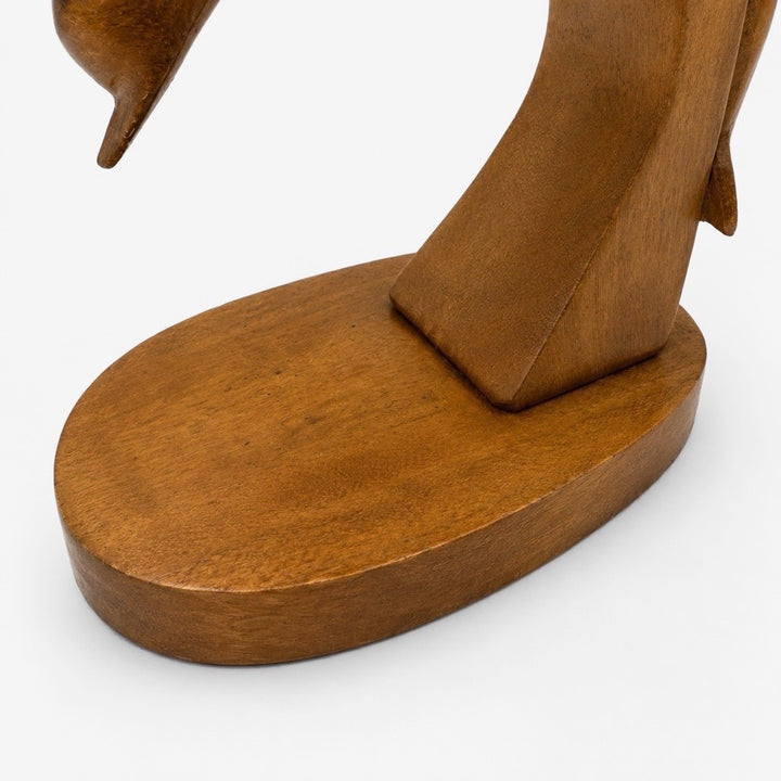 Sculpture scandinave en bois dauphins années 50