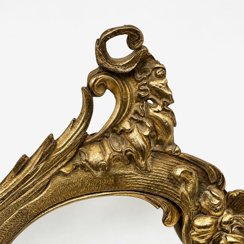 Miroir de courtoisie en bronze doré Napoléon III XIXe siècle