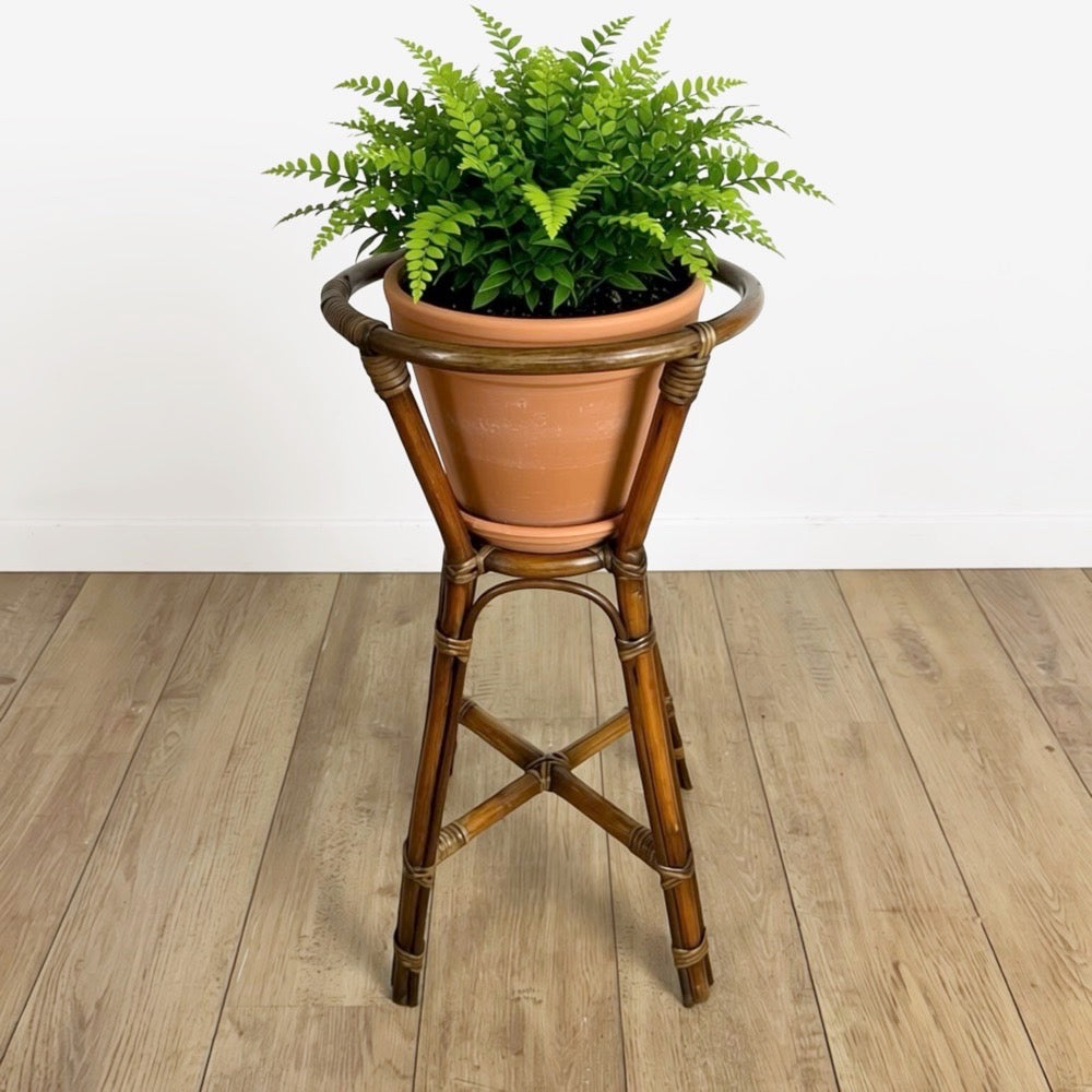 Porte-plantes en rotin vintage