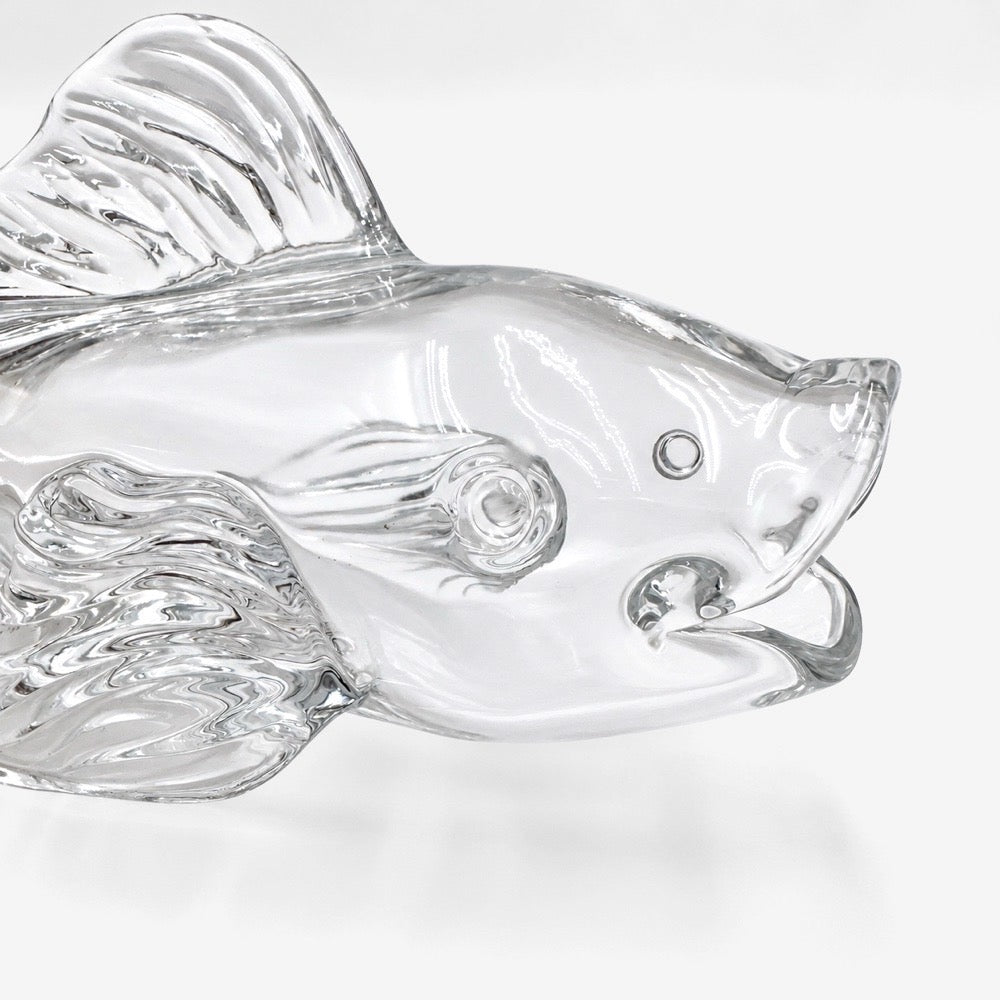Sculpture de poisson en verre moulé 80's