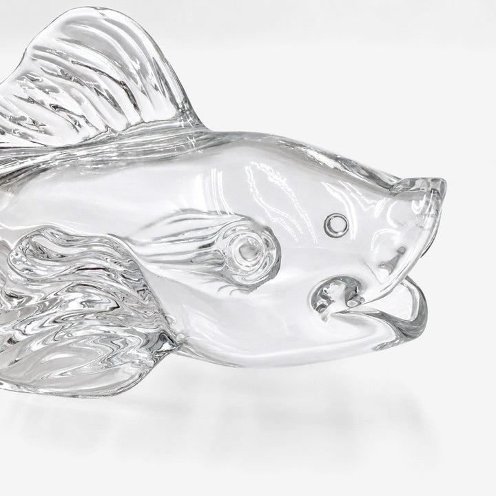 Sculpture de poisson en verre moulé 80's