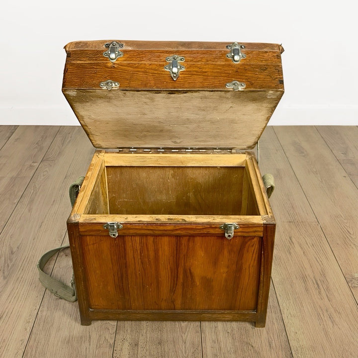 Ancien tabouret de pêcheur bois et cuir