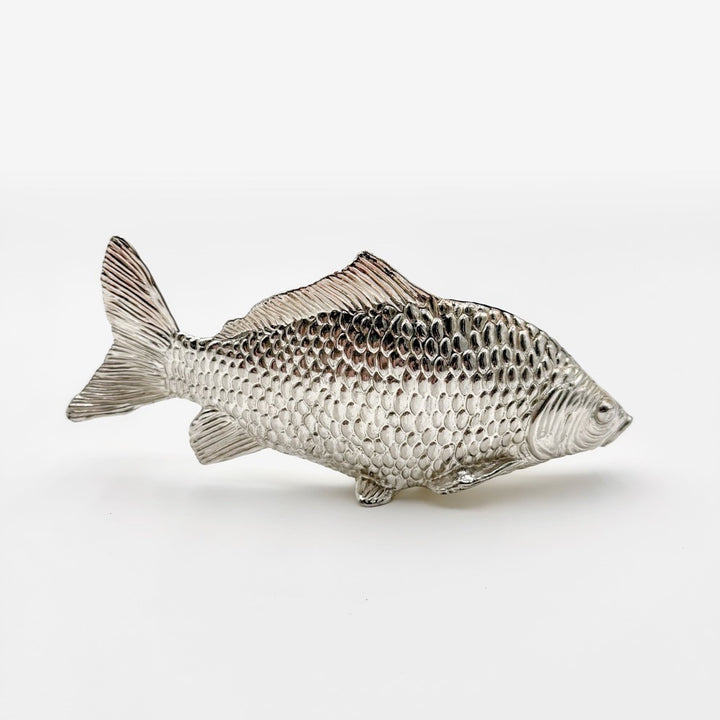 Porte-serviettes forme poisson en métal argenté années 60