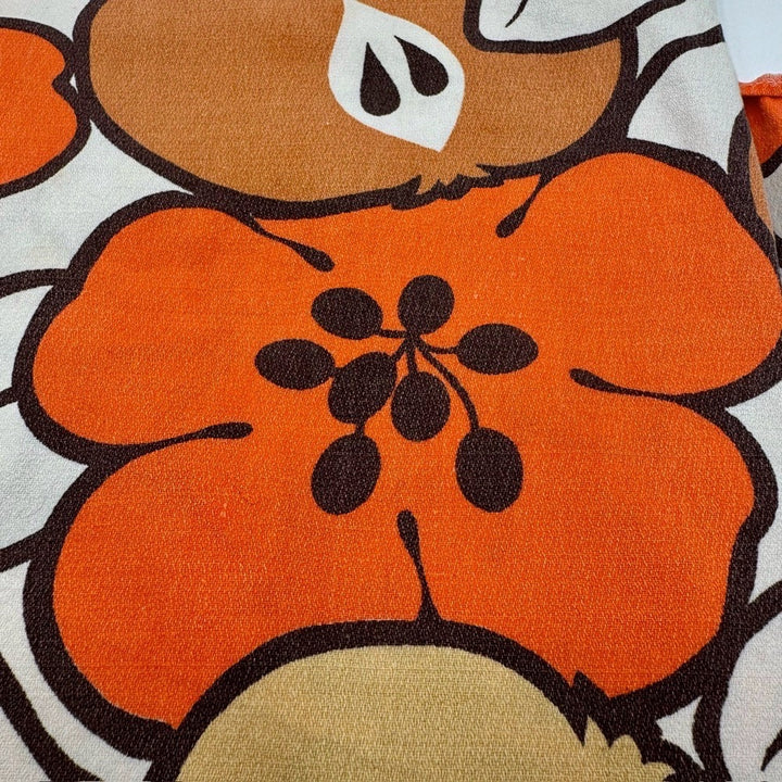 Nappe rectangulaire motif fruits et fleurs 70's