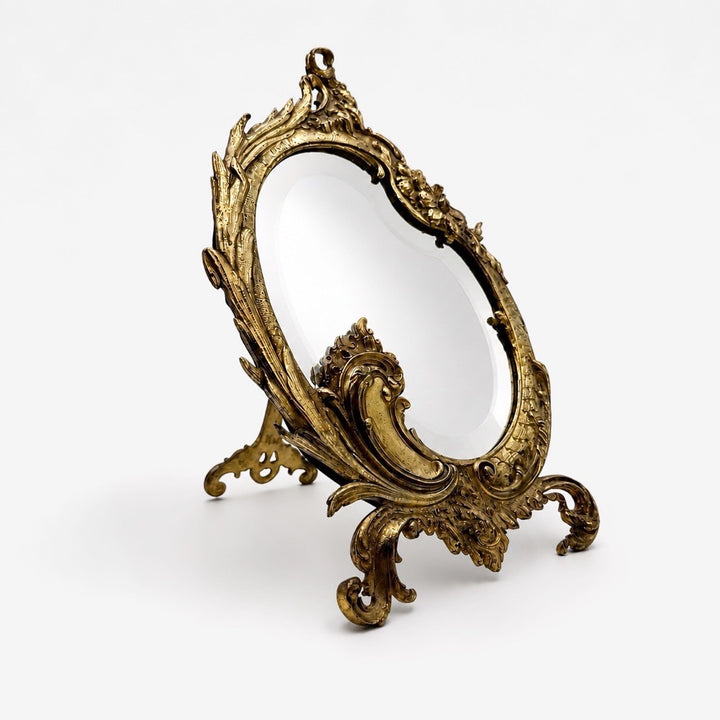 Miroir de courtoisie en bronze doré Napoléon III XIXe siècle
