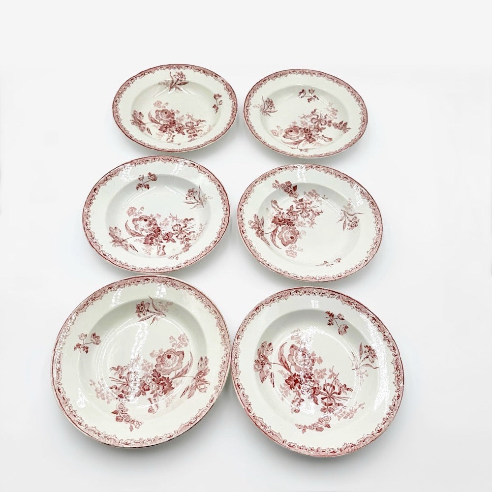 Assiettes creuses Terre de Fer Sarreguemines modèle Fontanges