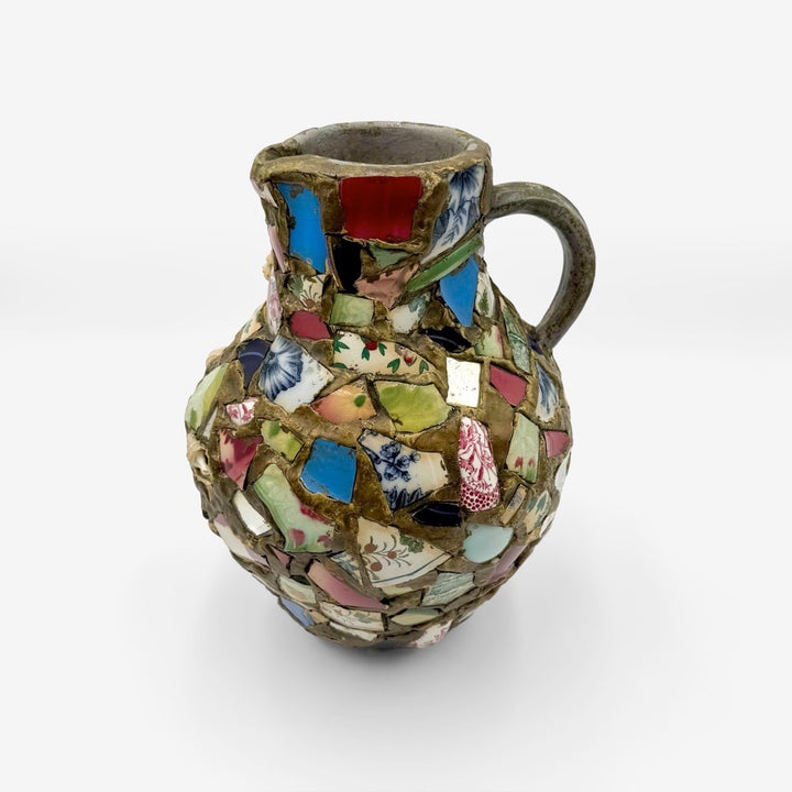 Grand vase mosaïque pique-assiette