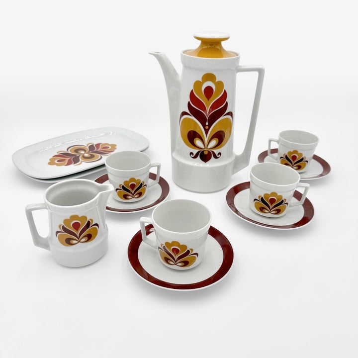Service à café pop porcelaine fine Schirnding 70's