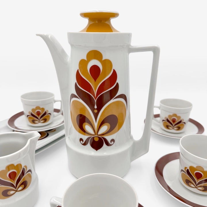 Service à café pop porcelaine fine Schirnding 70's