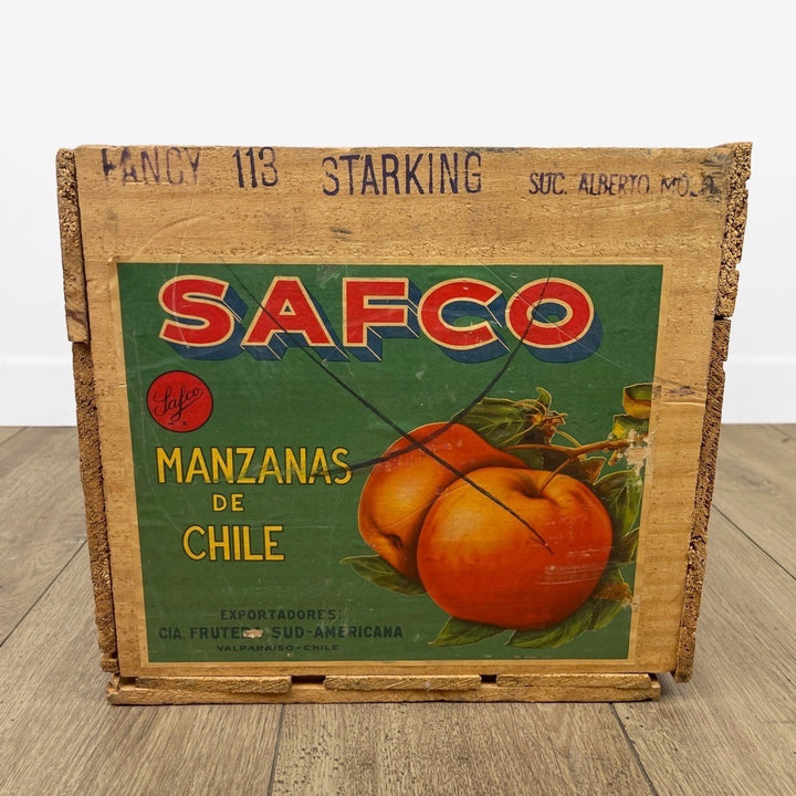 Caisse en bois  transport de pommes SAFCO Chili 1959