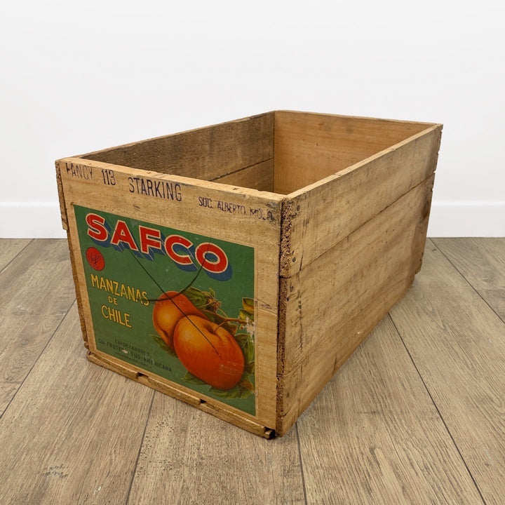 Caisse en bois  transport de pommes SAFCO Chili 1959