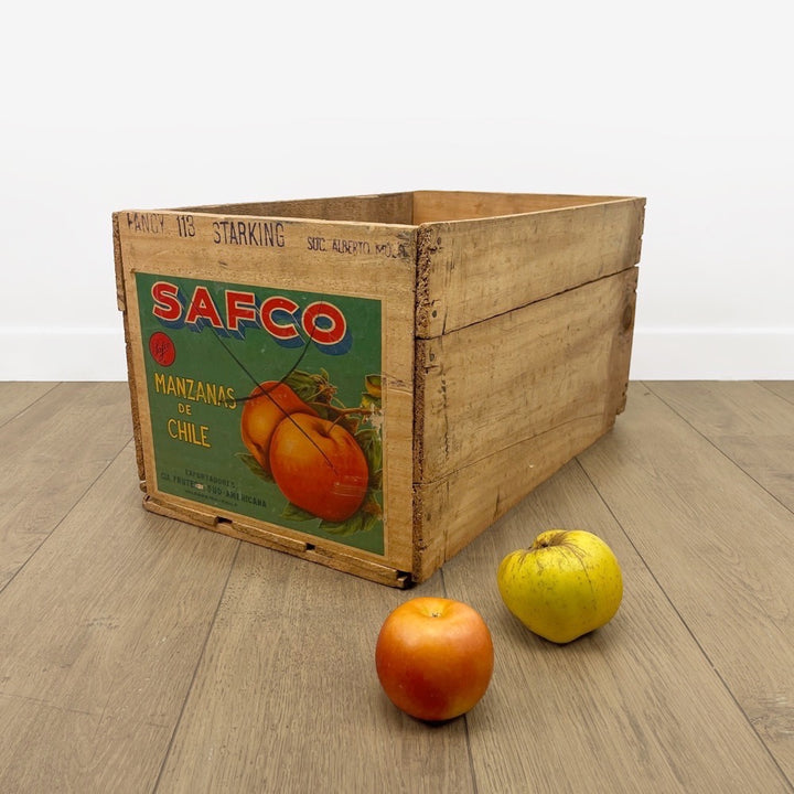 Caisse en bois  transport de pommes SAFCO Chili 1959