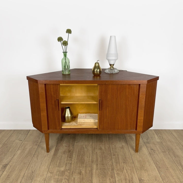 Bar d'angle scandinave pivotant années 50