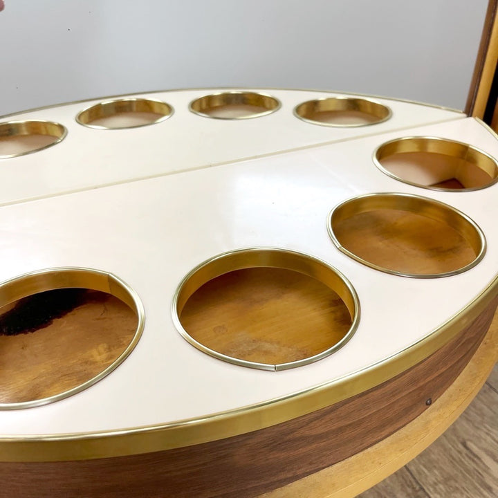 Bar d'angle scandinave pivotant années 50