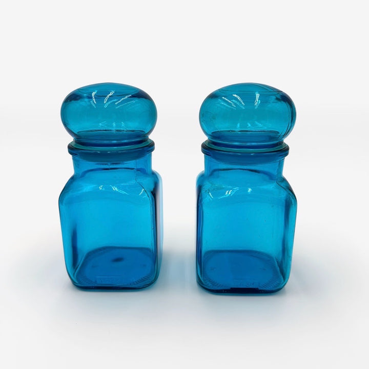 Bocaux publicitaires verres colorés années 70