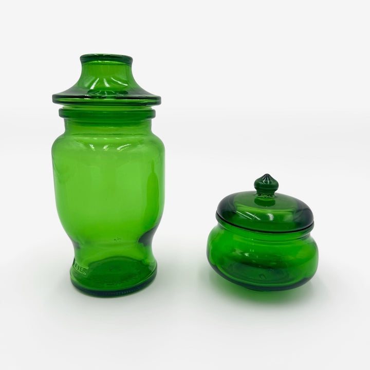Bocaux publicitaires verres colorés années 70