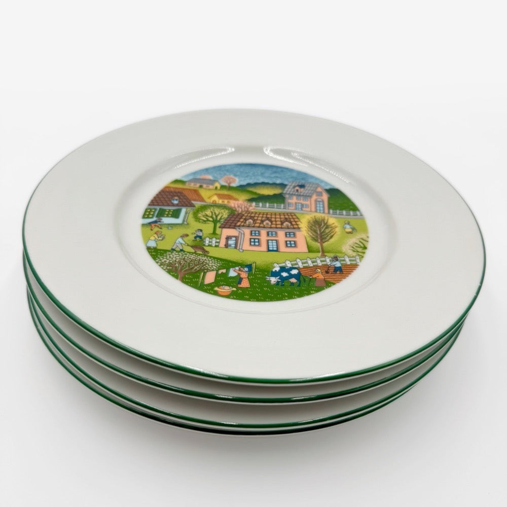 Assiettes à dessert décor naïf Mirabell Italie