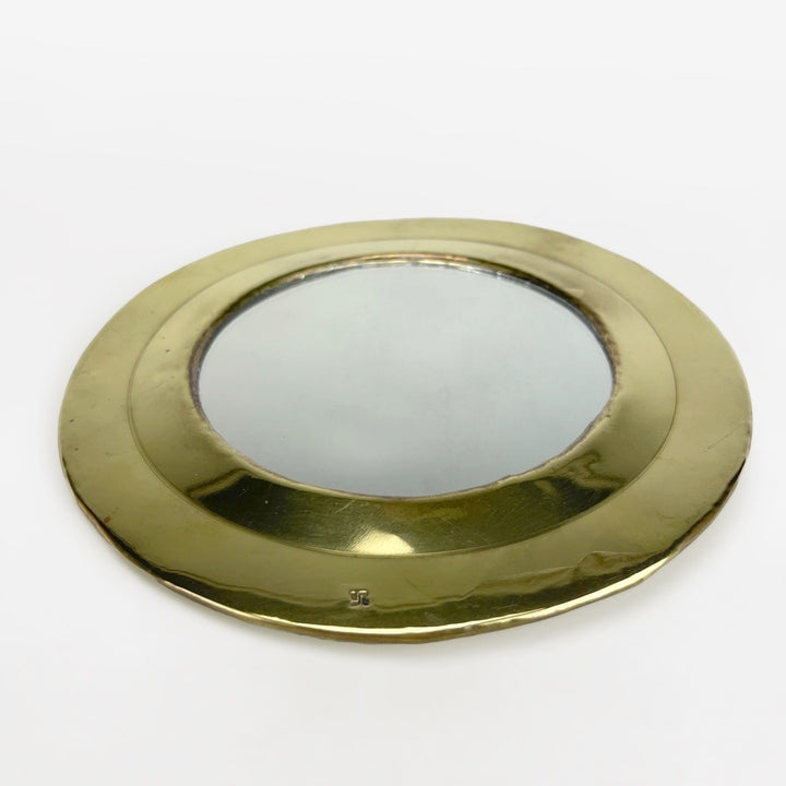 Miroir rond laiton Yves Rocher années 70