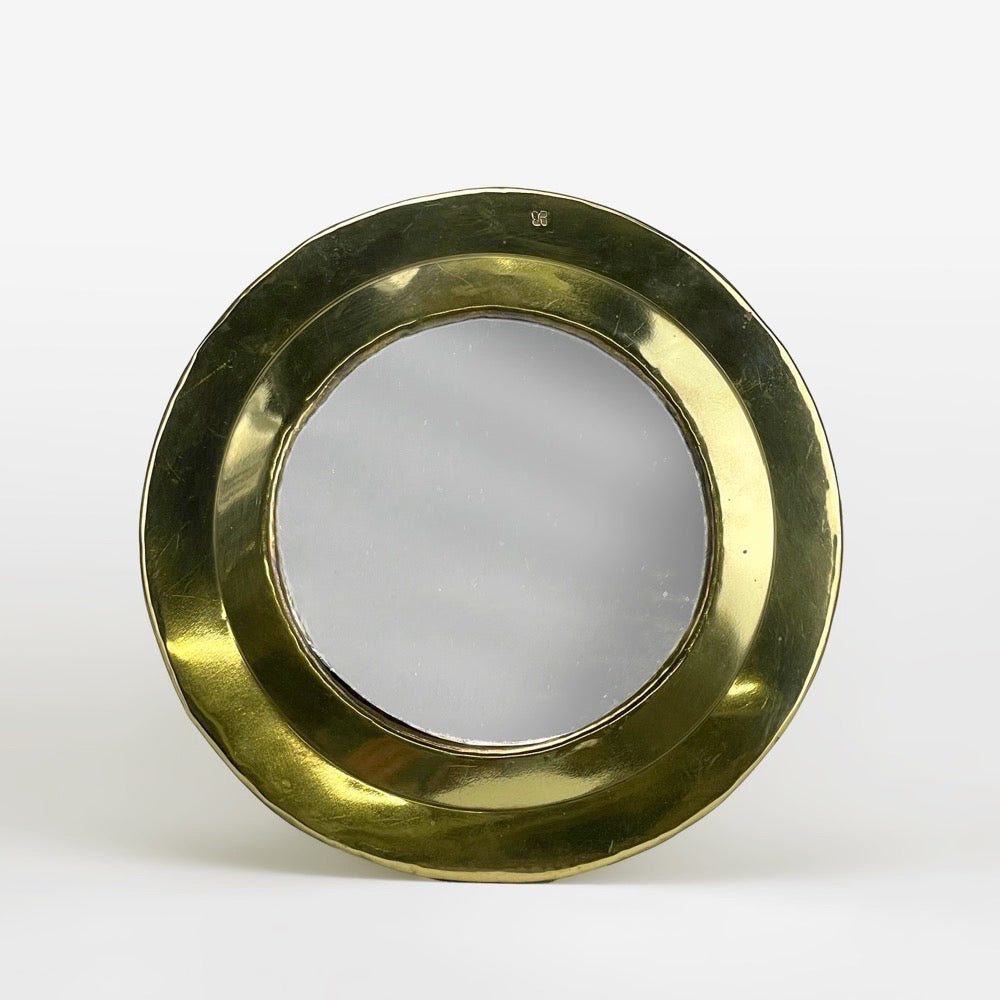 Miroir rond laiton Yves Rocher années 70