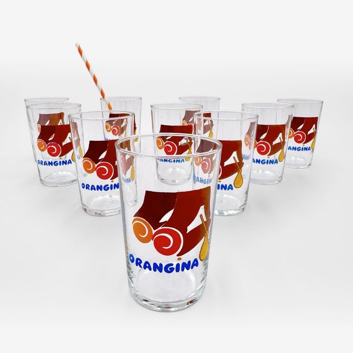 10 verres publicitaires Orangina Villemot années 70