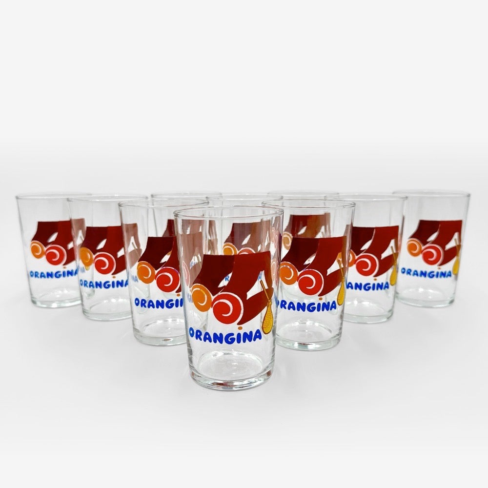10 verres publicitaires Orangina Villemot années 70