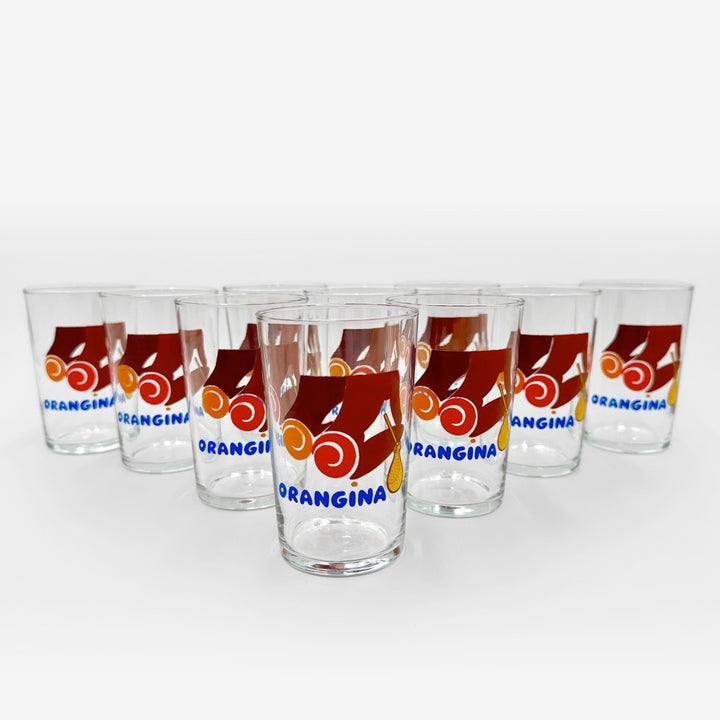 10 verres publicitaires Orangina Villemot années 70