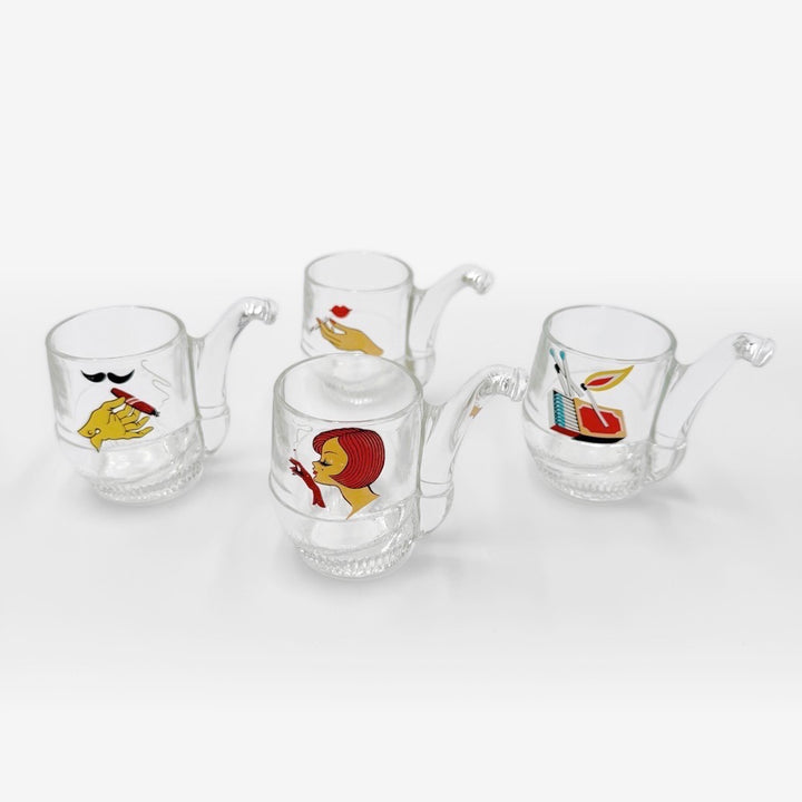 Verres à Shot sérigraphie tabac années 50