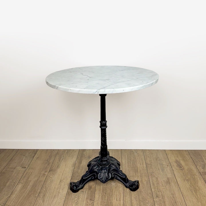 Table de bistrot ronde marbre et fonte Raoux & fils Paris