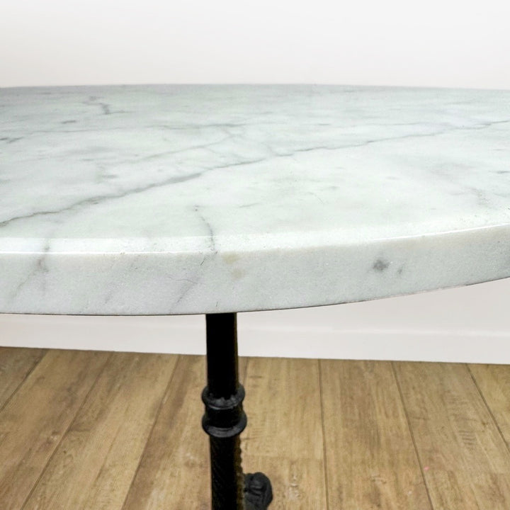 Table de bistrot ronde marbre et fonte Raoux & fils Paris