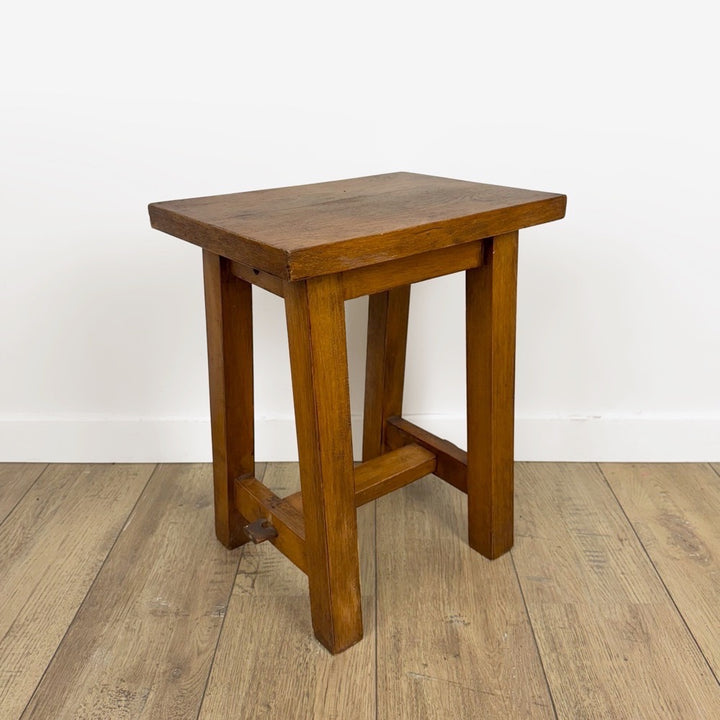 Tabouret en chêne massif vintage
