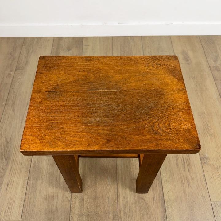 Tabouret en chêne massif vintage