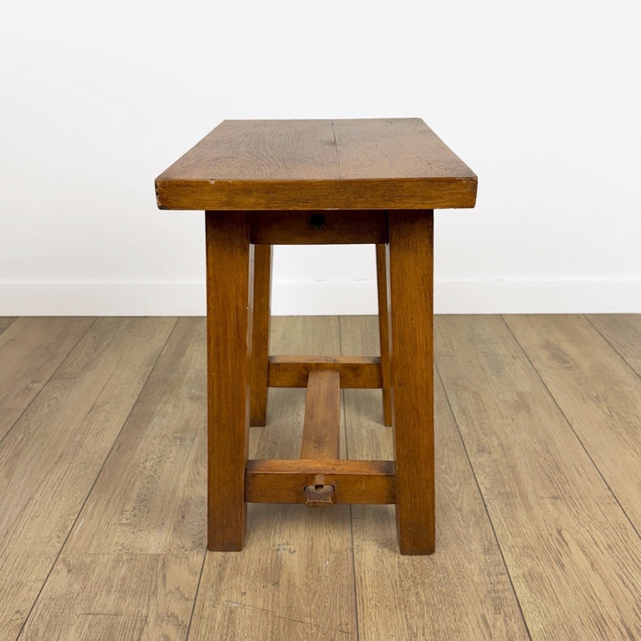 Tabouret en chêne massif vintage