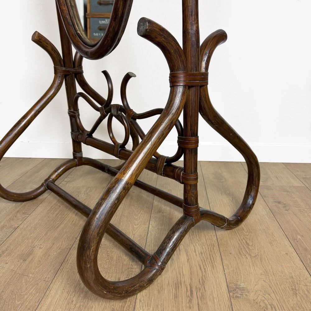 Miroir psyché bois courbé années 60