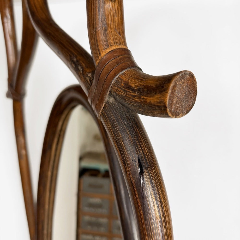 Miroir psyché bois courbé années 60