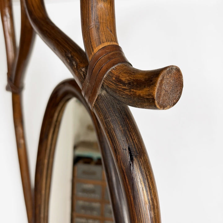 Miroir psyché bois courbé années 60