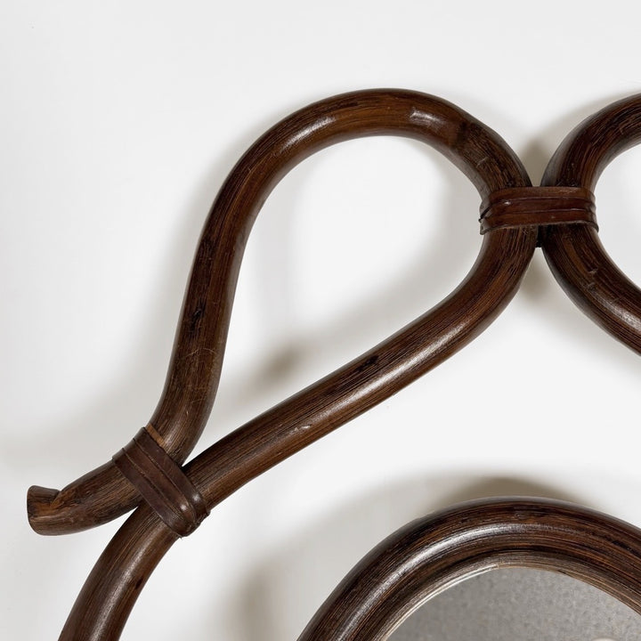Miroir psyché bois courbé années 60